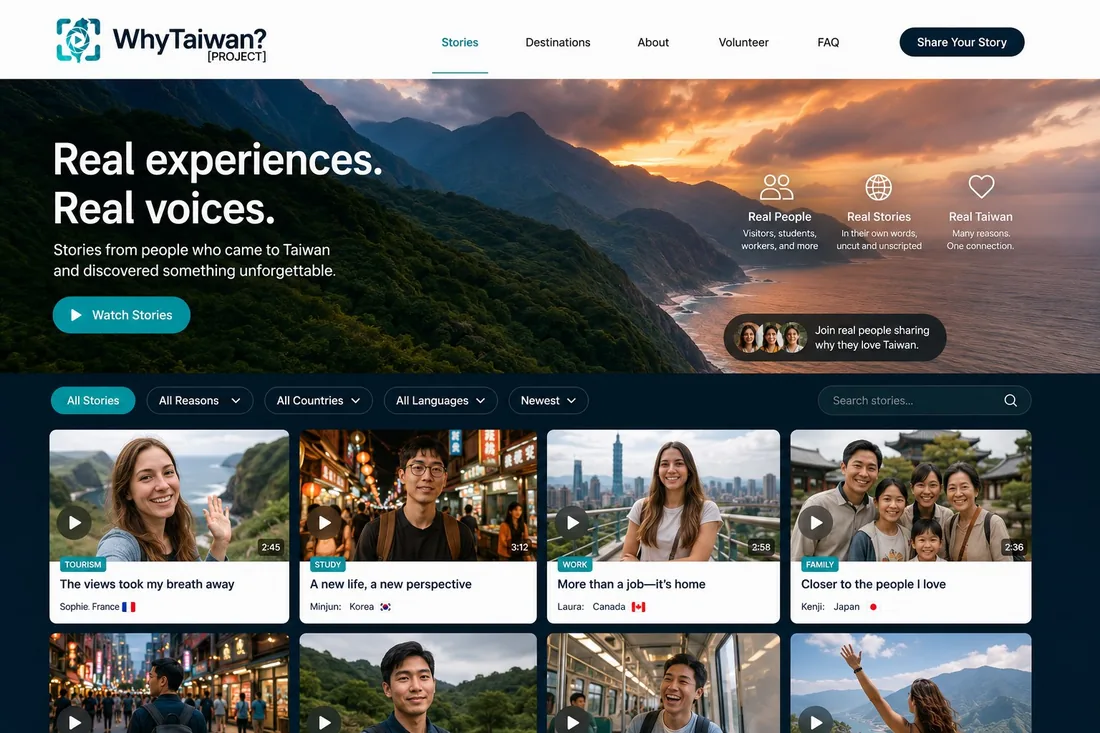 Preview of the upcoming WhyTaiwan? storytelling platform